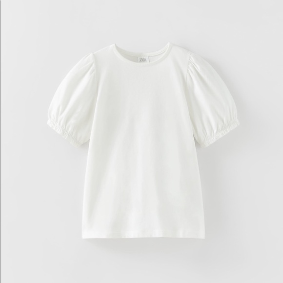 Zara Puff Sleeve T-Shirt - Picture 1 of 8